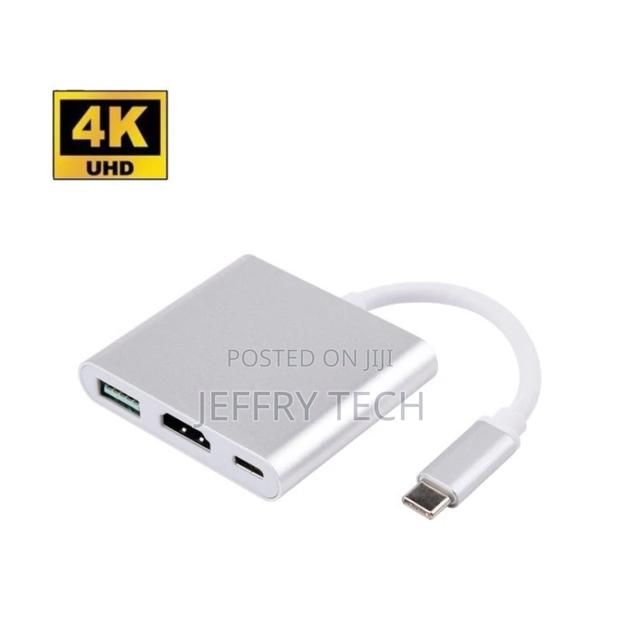 3 in 1 Usb C Hub 3.0 Type C to HD-MI Multiport Adapter Conve