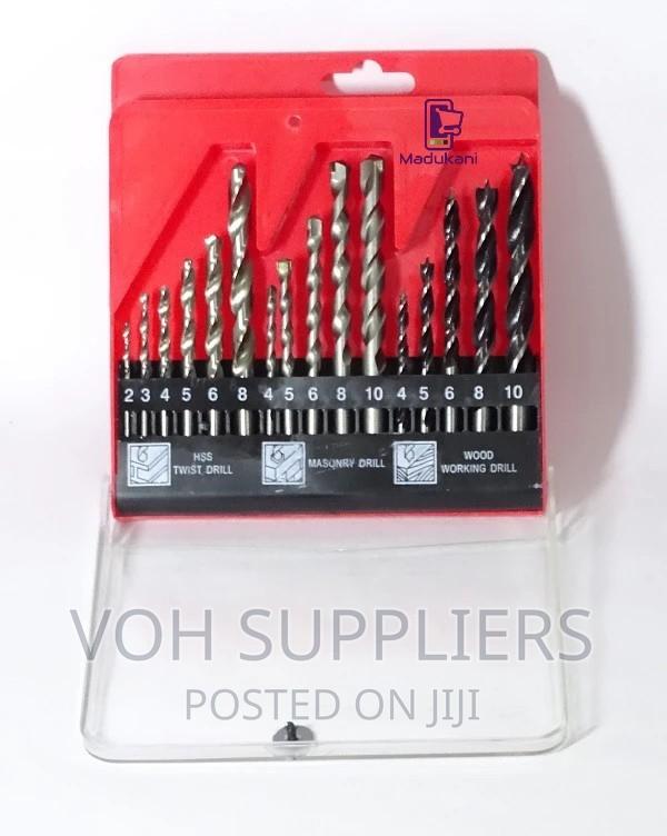 Set of HSS, Masonry, and Wood Drill Bits Set - main view