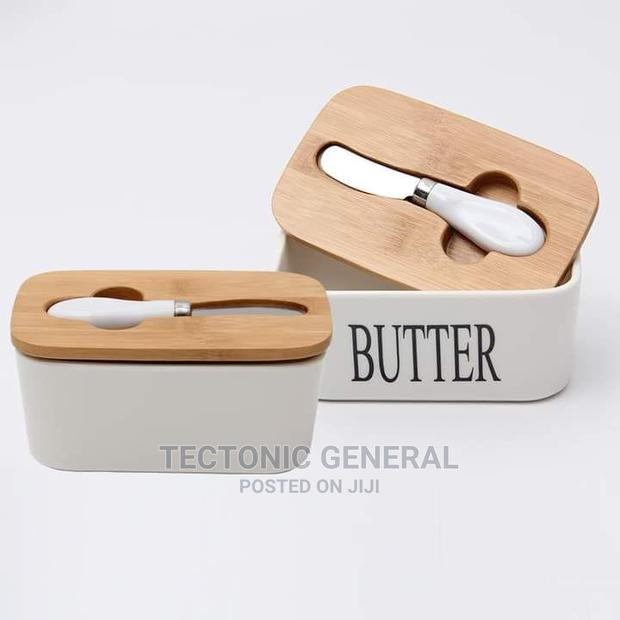 Butter Spread Kit Ceramic, Airtight Bamboo + Spread Knife - main view