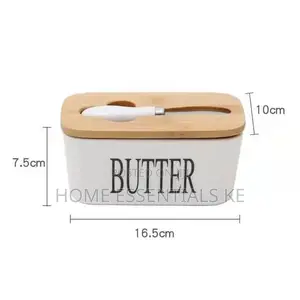 Butter Spread Kit Ceramic, Airtight Bamboo + Spread Knife