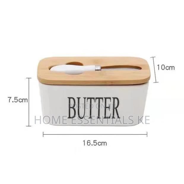 Butter Spread Kit Ceramic, Airtight Bamboo + Spread Knife - thumbnail 4