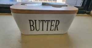 Butter Spread Kit Ceramic, Airtight Bamboo + Spread Knife
