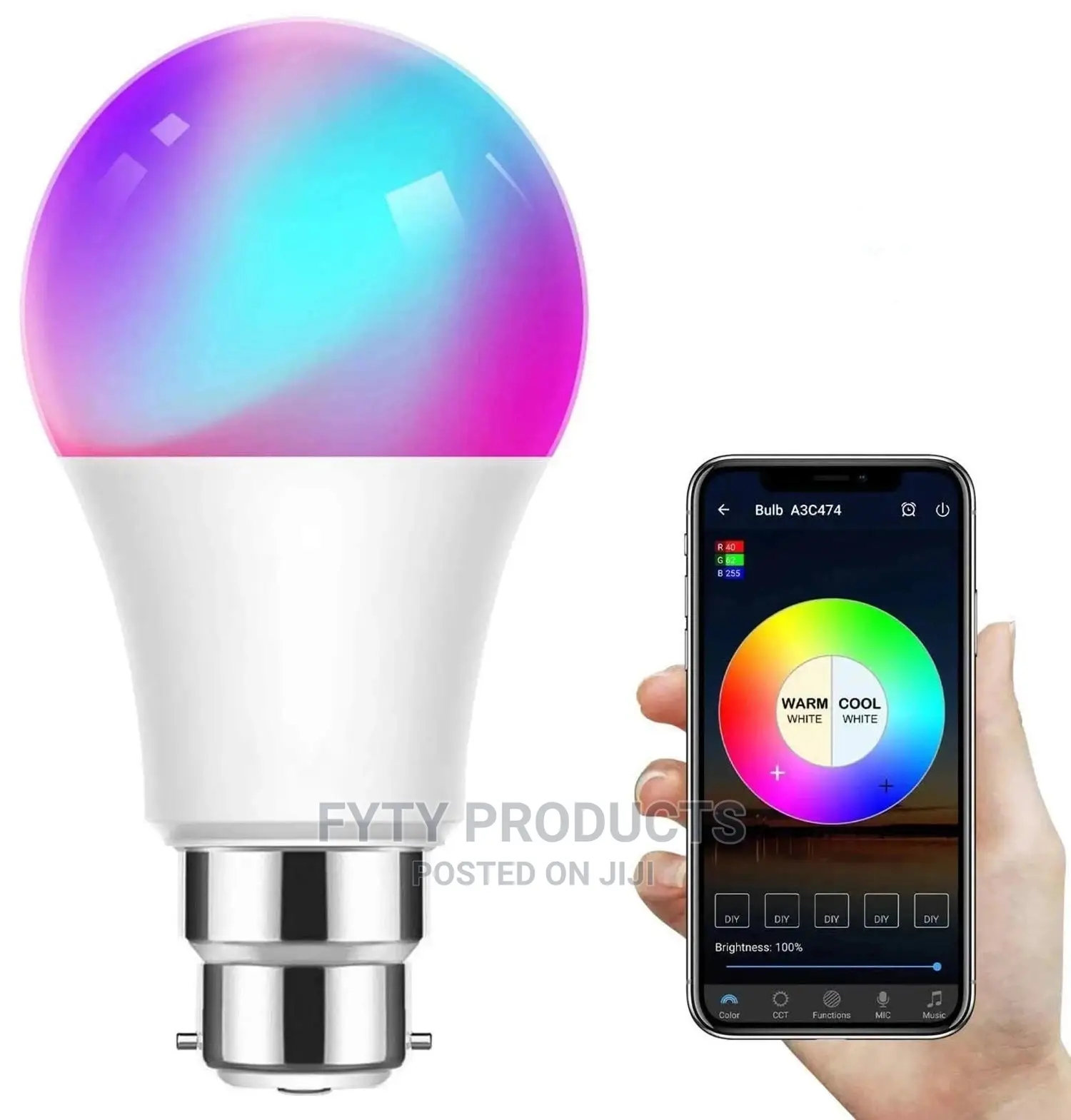 Tuya 9w B22 Led Smart Light App Controlled Bulb