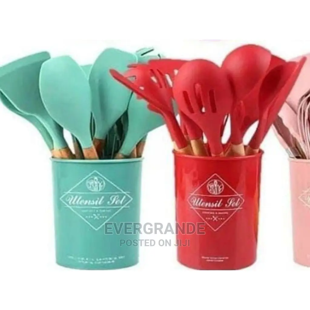 Silicone Spoons(2000/=). Green, Pink, Grey