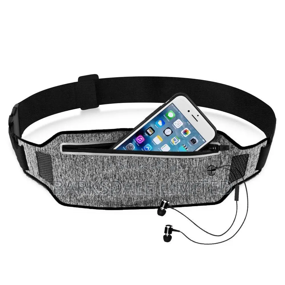 Phone Waistband Running Waist Belt Jogging Band Grey Black