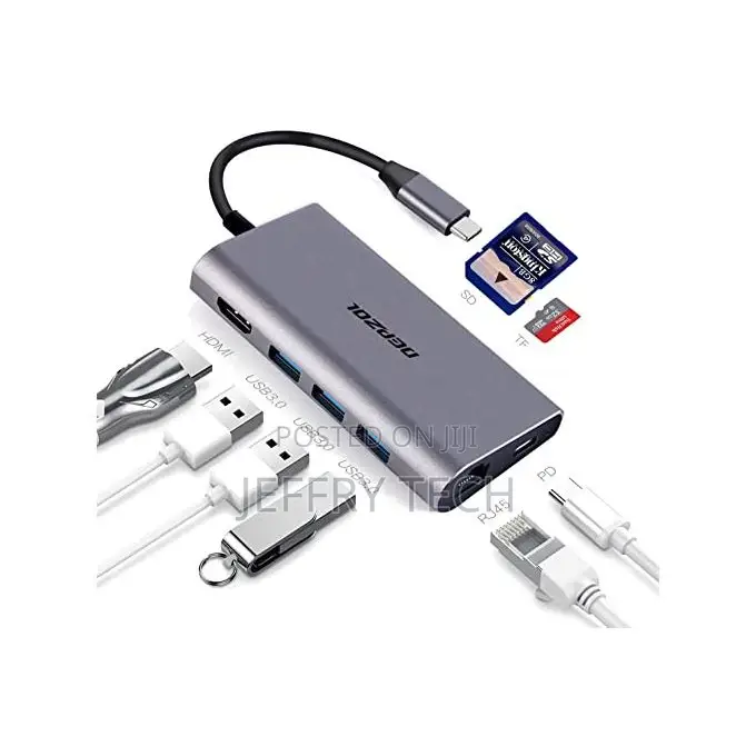 Generic 8 in 1 Type-C Multifunction Adapter