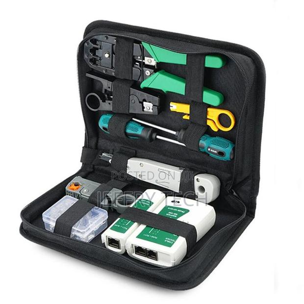LAN Network Tool Kit Set Cable Tester Crimper Stripper Optic - main view