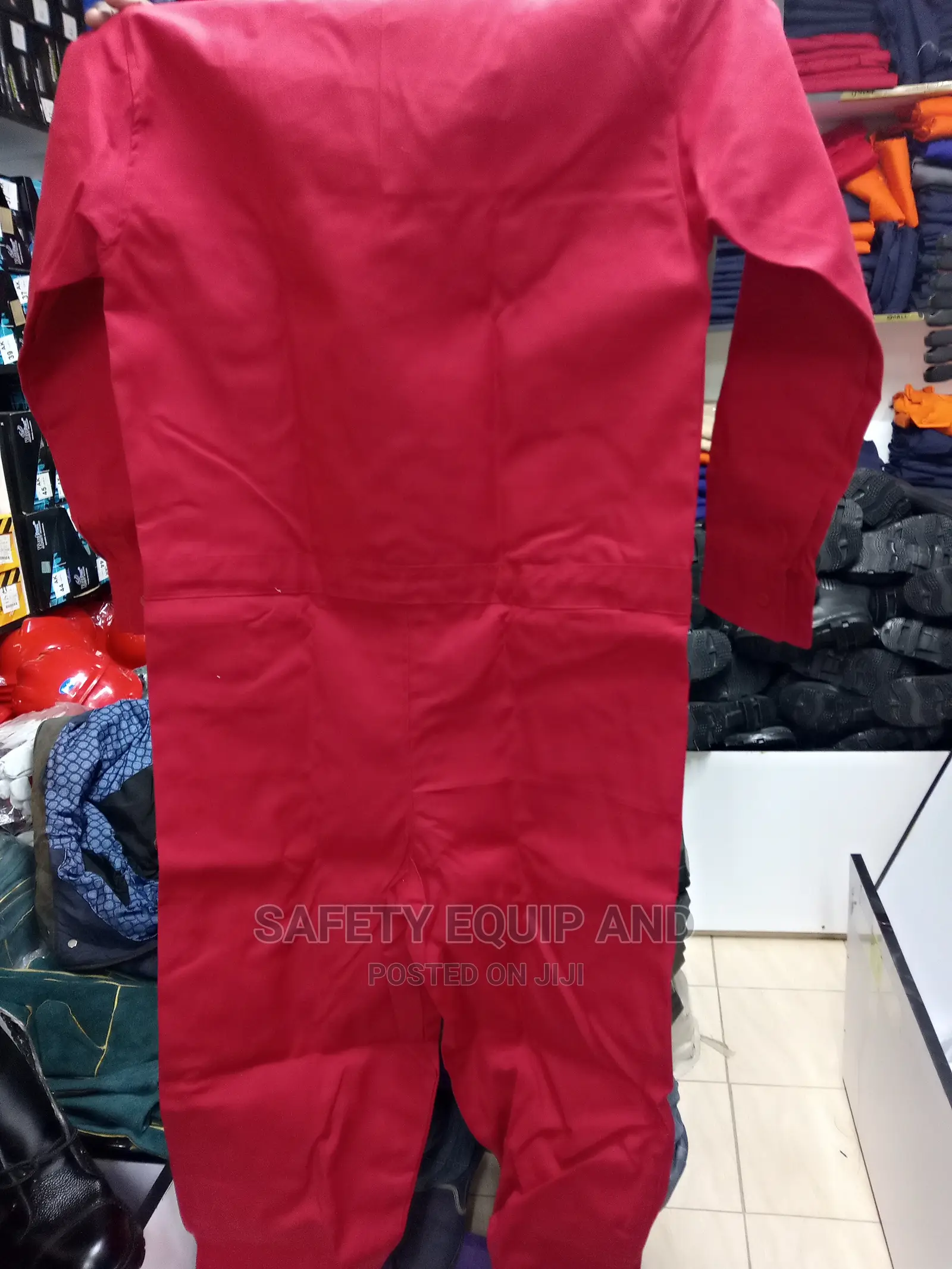 Red Plain Overalls in Stock