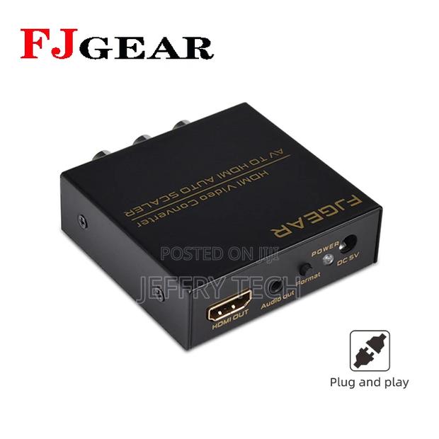 Rac AV to HDMI Auto Converter/Scaler 1080P for TV Adapter C