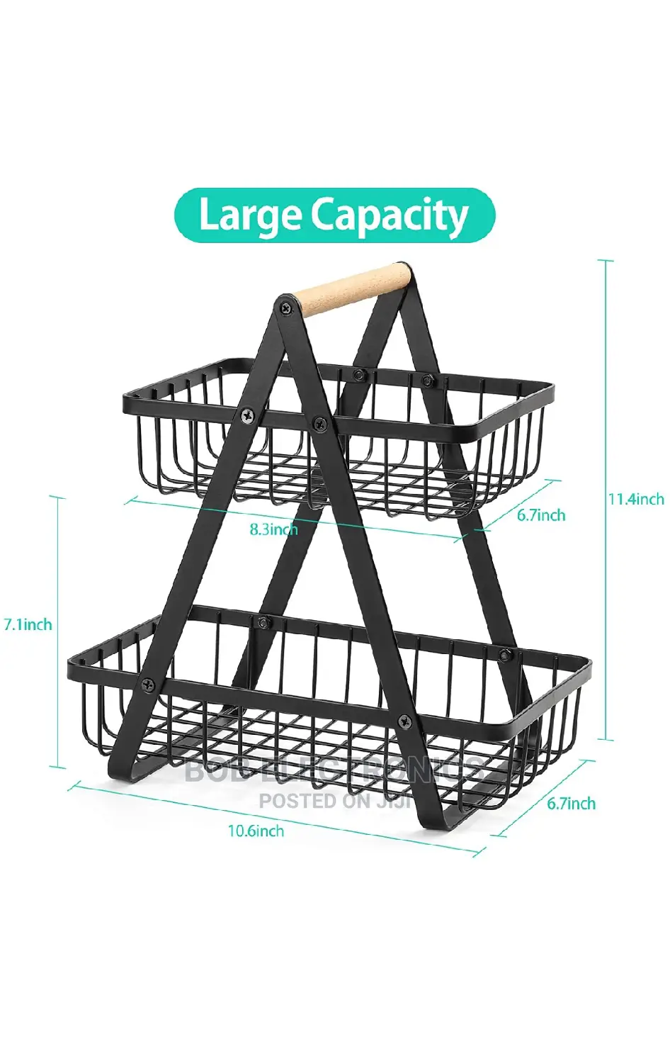 2 Tier Detachable Fruit Metallic Rack