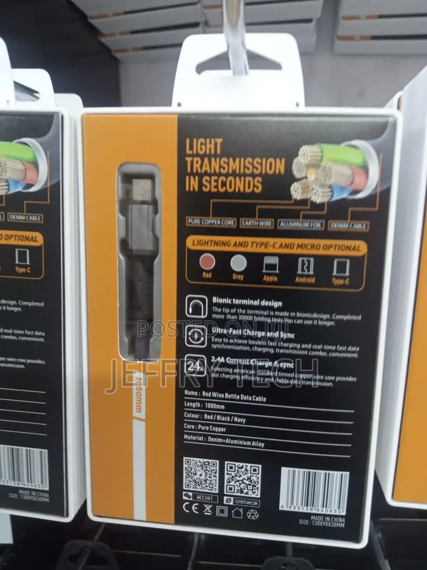 Red Wine Bottle Data Cable