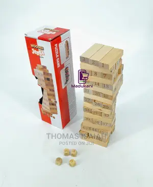 54PCS Jenga Puzzle Game With Real Wood Pieces