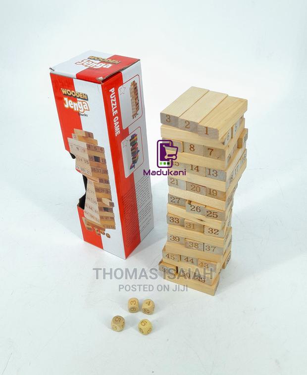 54PCS Jenga Puzzle Game With Real Wood Pieces - thumbnail 3
