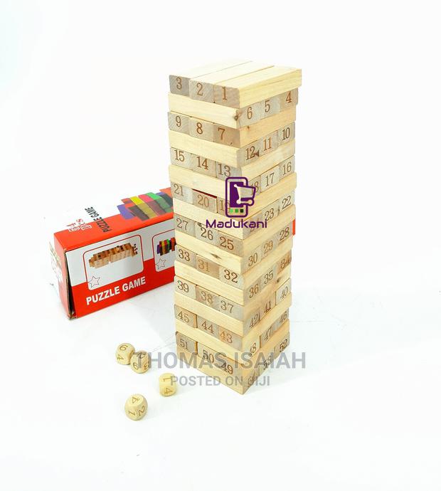 54PCS Jenga Puzzle Game With Real Wood Pieces - thumbnail 4