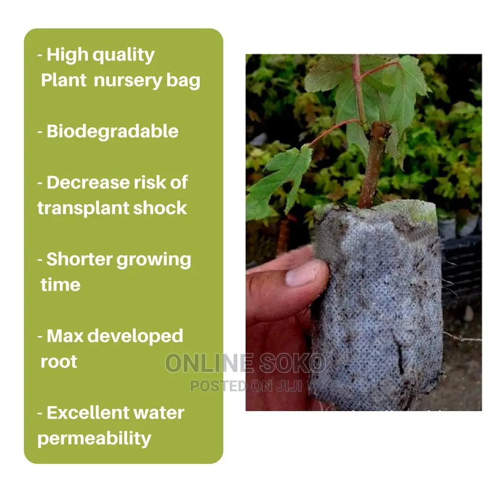 Biodegradable Non-Woven Nursery Planting Seedling Bag-50 PCS