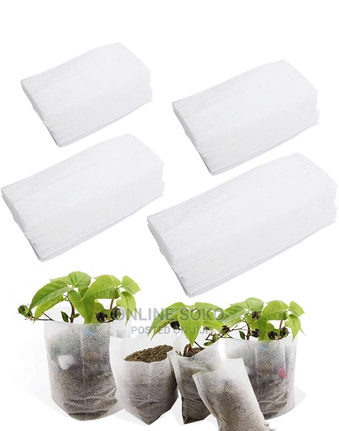 Biodegradable Non-Woven Nursery Planting Seedling Bag-50 PCS
