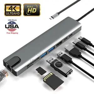 TYPE C 3.1 to 2 TYPE C 3.1 HDMI 2 USB 3.0 TF SD Ethernet Por