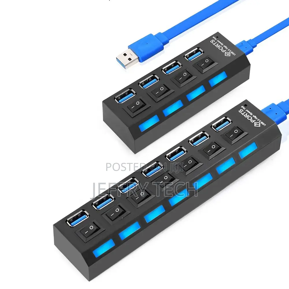 7 Port USB 3.0 Hub Multi Splitter 7 Port Multiple USB2.0 Exp