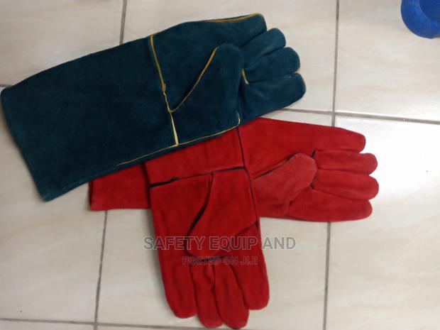 Red and Green Welding Gloves