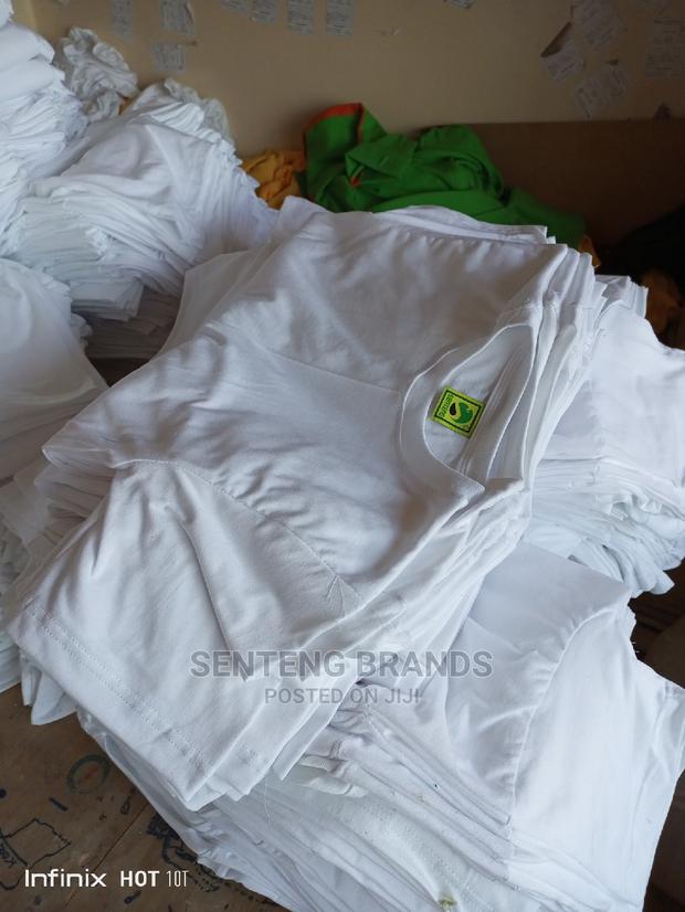 White Cotton Plain T-shirts - thumbnail 2