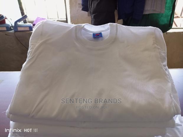 White Cotton Plain T-shirts - thumbnail 3