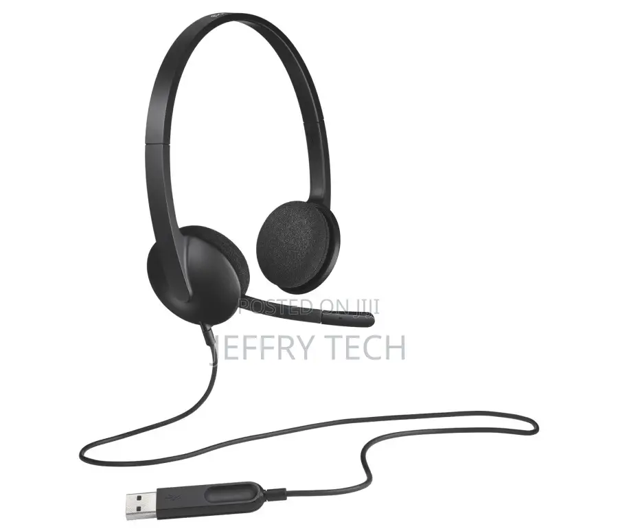 Logitech H340 USB Head Set, With USB Jack, 1.8m Long, Suppor