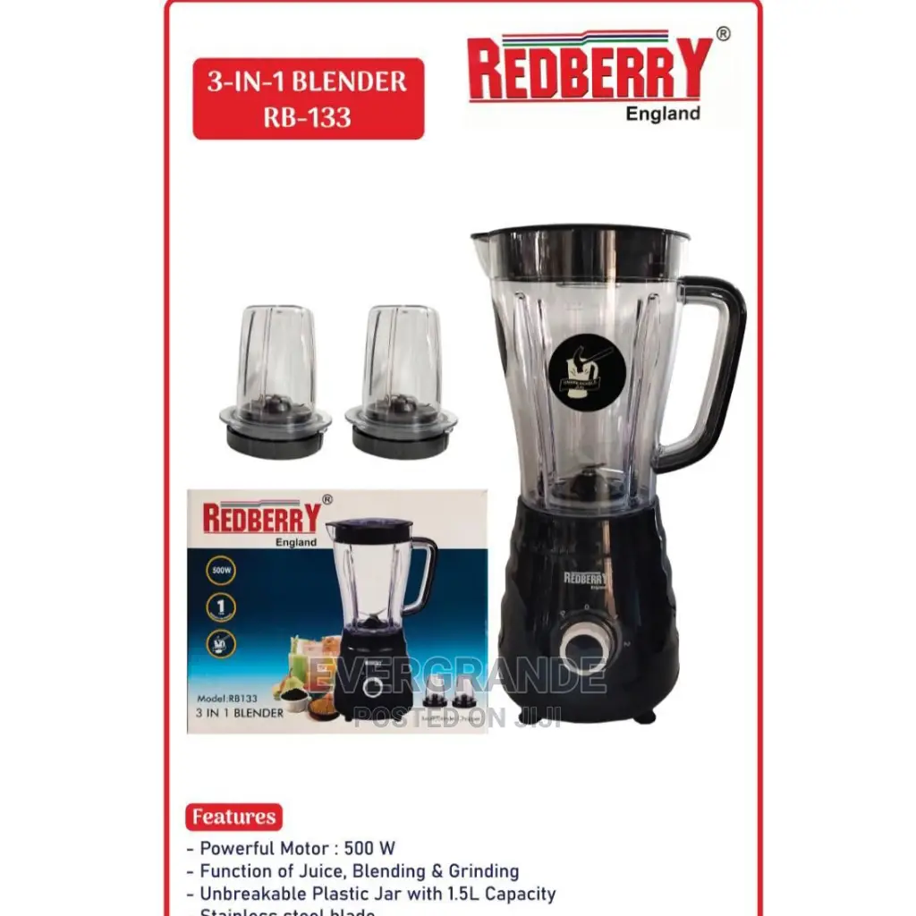 3in 1 Redberry Blender Now Selling at 3100/=