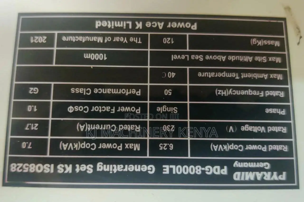 Pyramid Generator Open Type 7kva