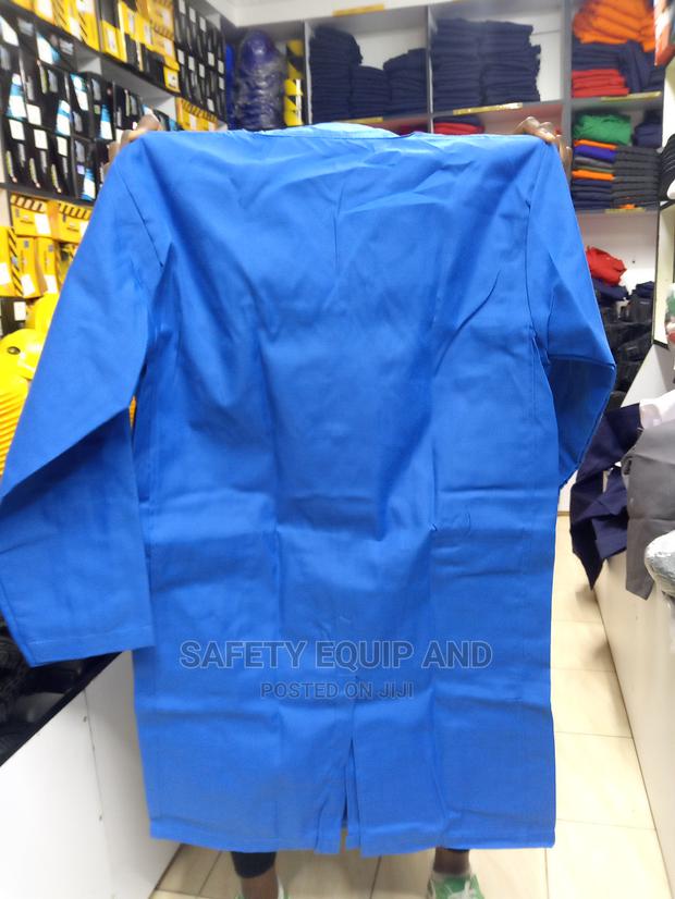 Plain Blue Comfy Working Coats - main view