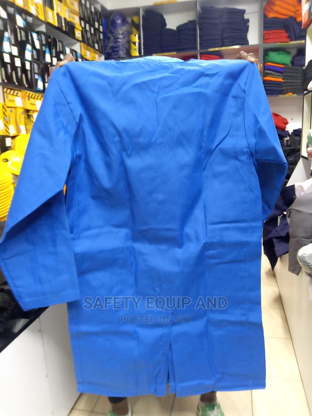 Plain Blue Safety Dust Coat (Working Cloth) - main view