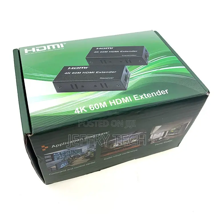 4K HDMI Extender 60m HDMI TO RJ45 Adapter With Black Color