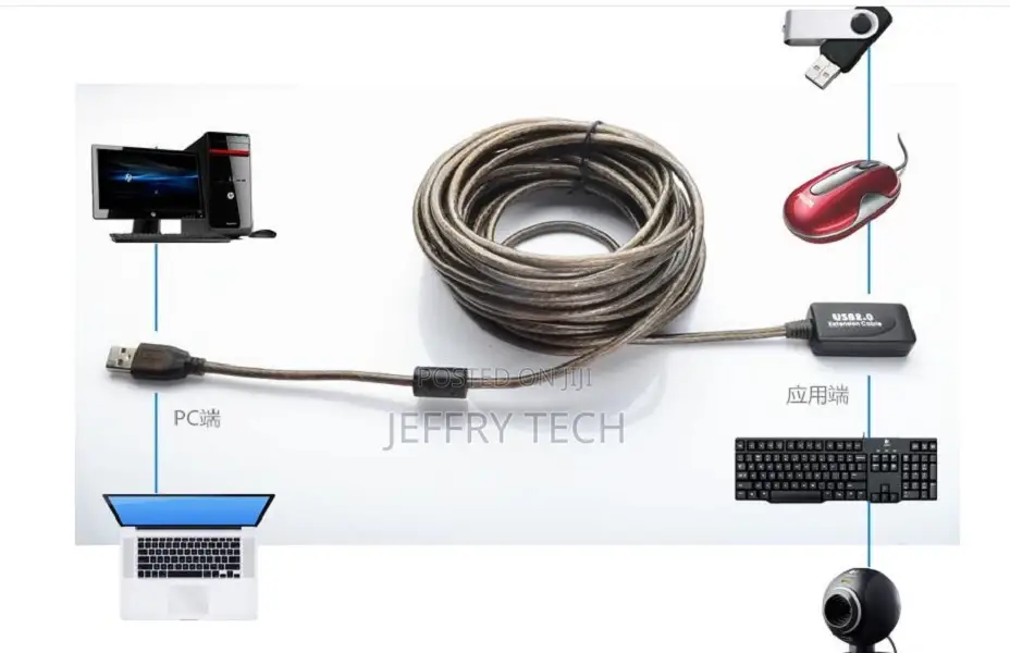 10m Usb Amplifier Extension Cable High Speed 480 Mbps