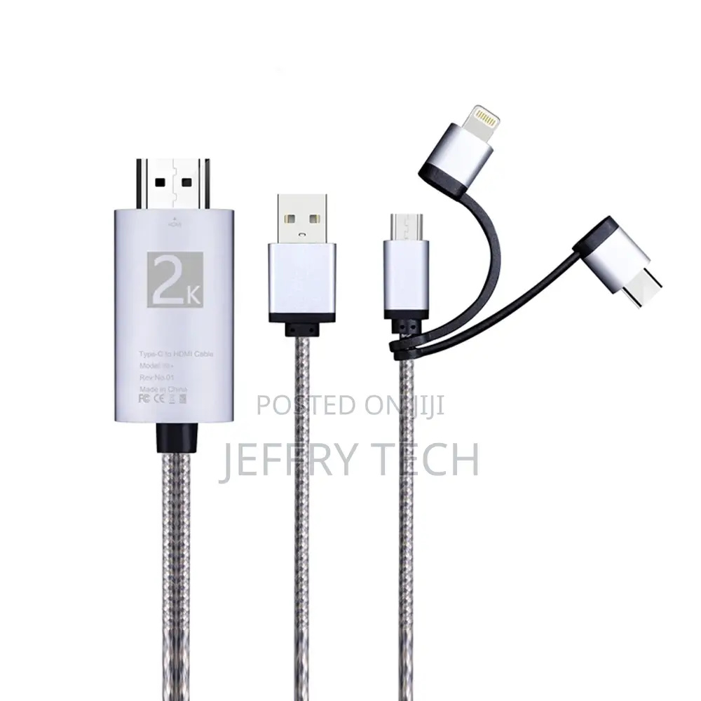 3 in 1 Smart Mobile Phone to HDTV HDMI Mirroring Adapter Ca