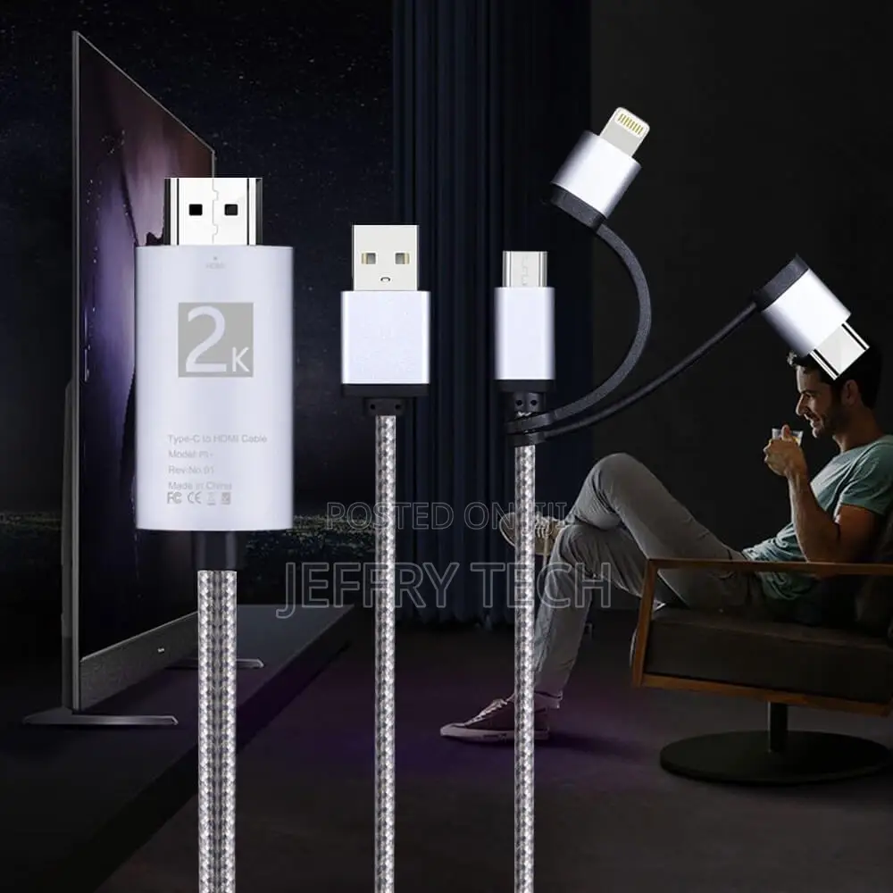 3 in 1 Smart Mobile Phone to HDTV HDMI Mirroring Adapter Ca