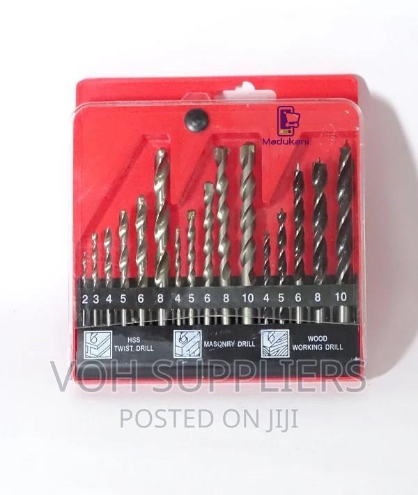 Generic New Set of HSS, Masonry, and Wood Drill Bits Set
