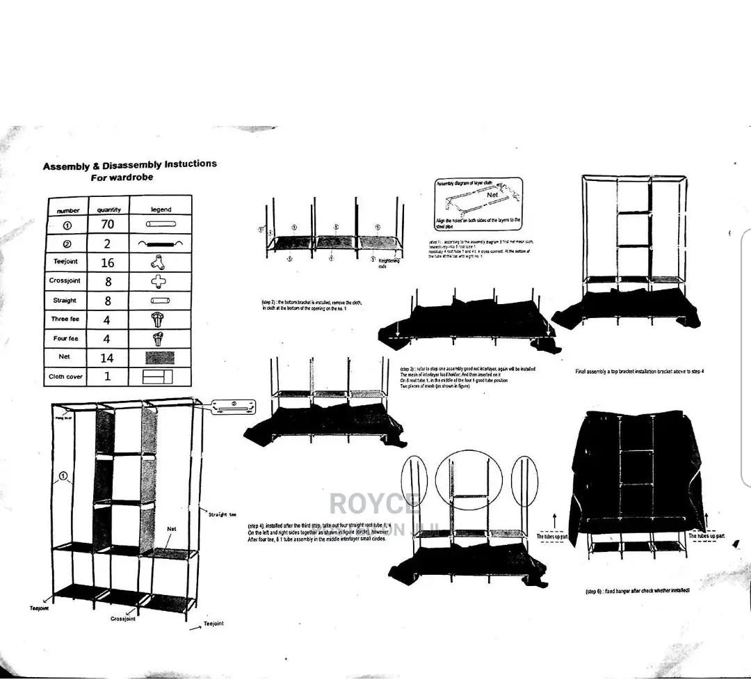 3 Column Portable Wardrobe