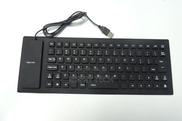 Silicone Folding USB Wired Keyboard Flexible Portable Waterp - thumbnail 2