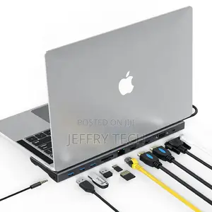 For Macbook Laptop Stand Holder 11 in 1 Ports 4K VGA SD TF C