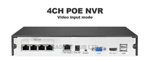 CCTV Poe Nvr 4 Channel, Supports 2mp, 3mp, 5mp Cameras