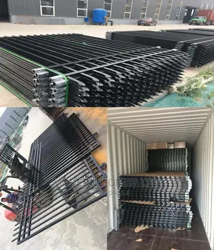 Decorative Black Palisade - Iron Panels Tubular Steel Fence