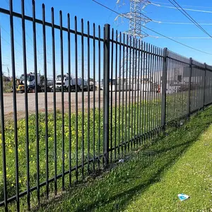 Decorative Black Palisade - Iron Panels Tubular Steel Fence