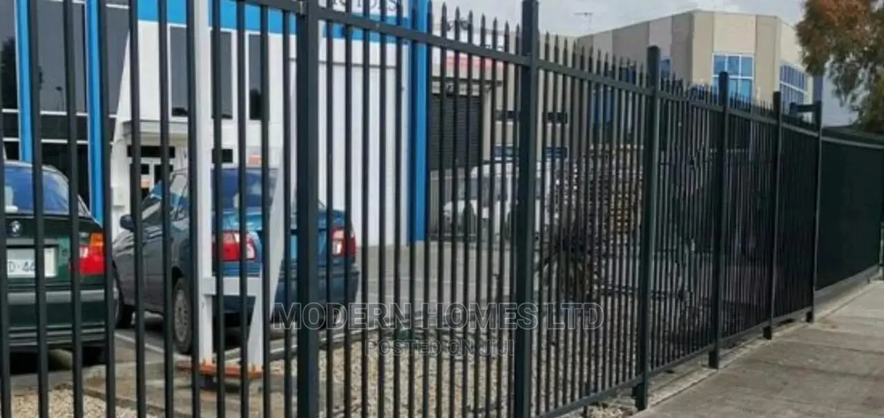 Decorative Black Palisade - Iron Panels Tubular Steel Fence