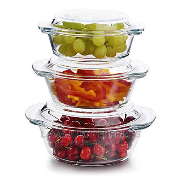 Heat Resistant 3 Pcs High Borosilicated Glass With Lid