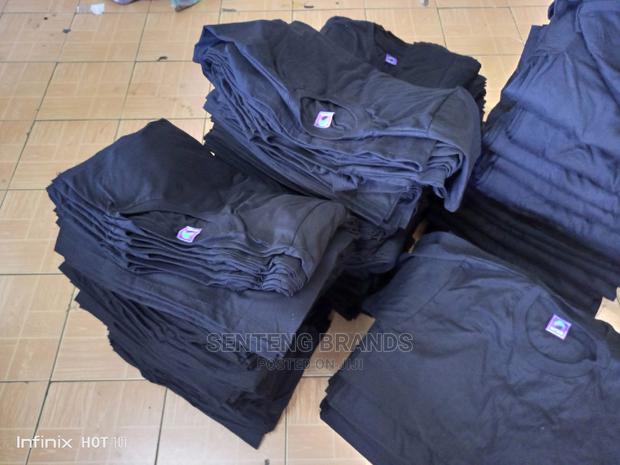 Black Plain 100 % Cotton T-Shirts. - thumbnail 2
