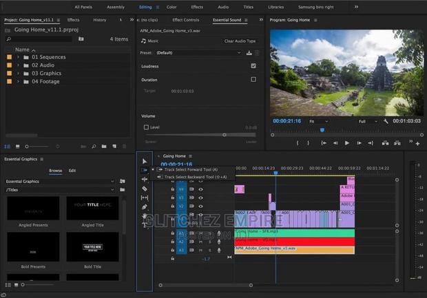 Adobe Premiere Pro CC 2022 - main view