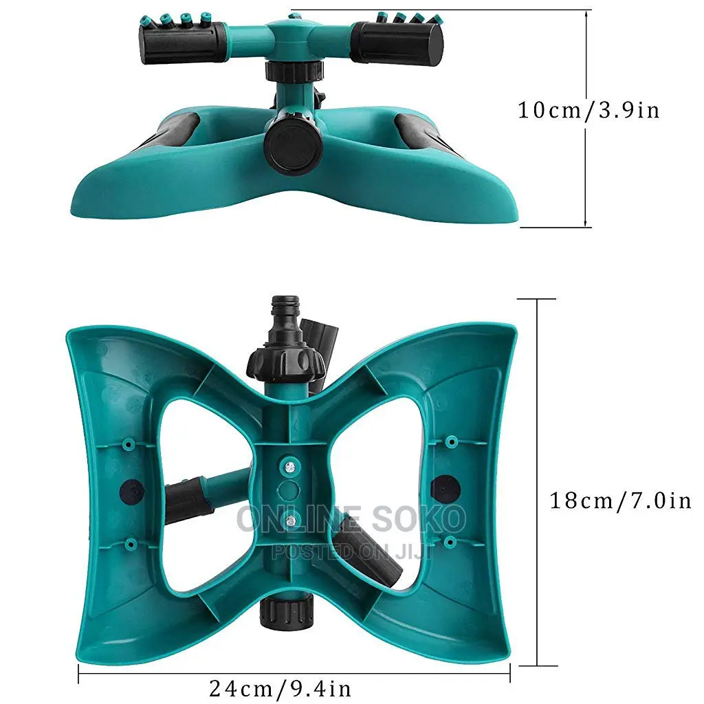 360 Degrees 3- Arm Lawn Garden Water Oscillating Sprinkler