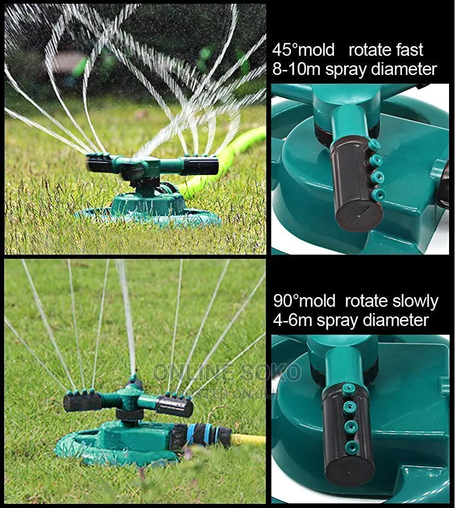360 Degrees 3- Arm Lawn Garden Water Oscillating Sprinkler