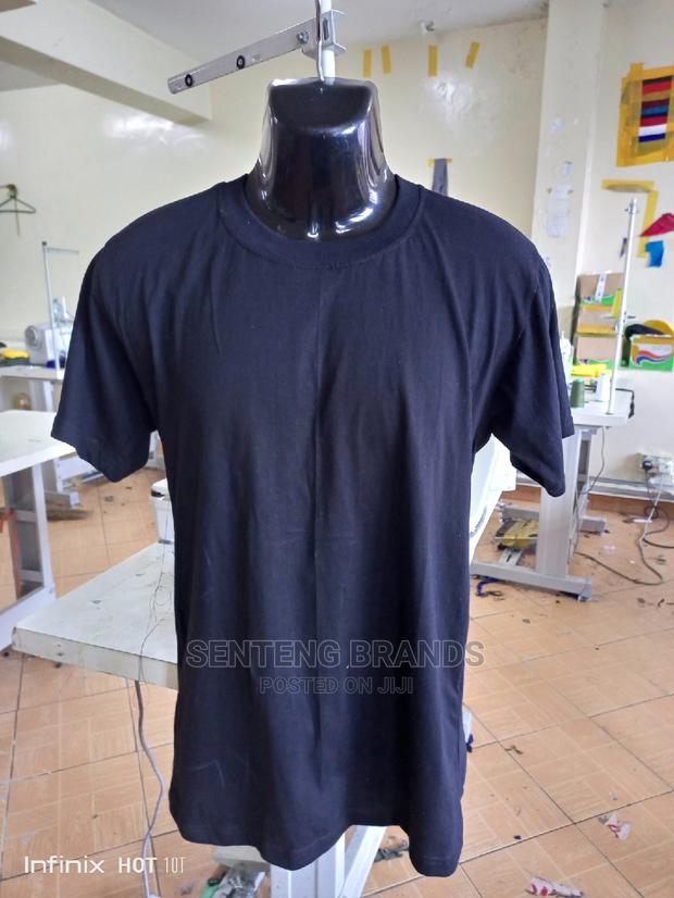 Black Cotton Plain T-Shirts