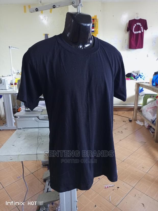 Black Cotton Plain T-Shirts - thumbnail 2