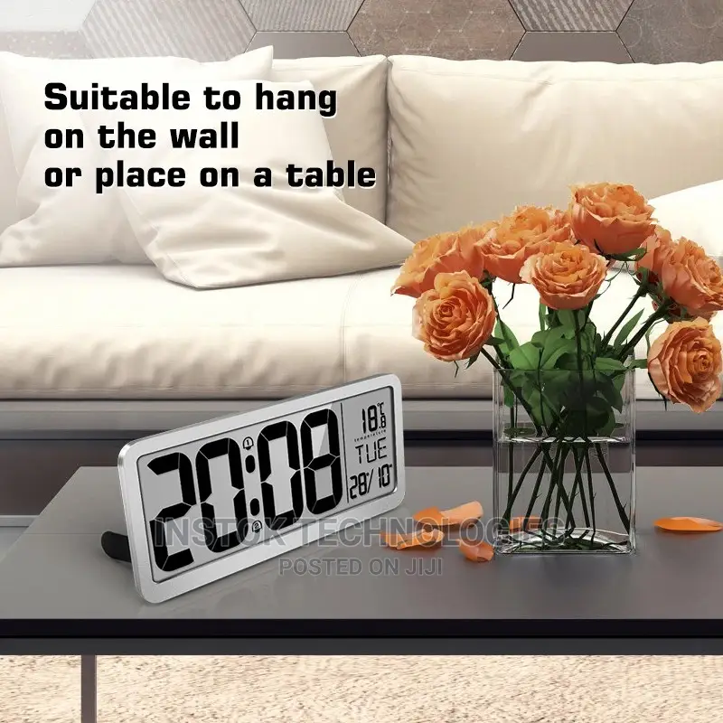 14 Inch LCD Digital Wall Alarm Clock Large With Dual Alarm